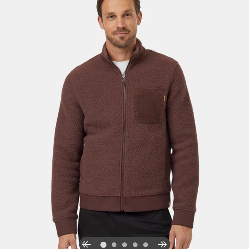 Men's TenTree Ecoloft Pocket Full Zip Sherpa Fleece Jacket